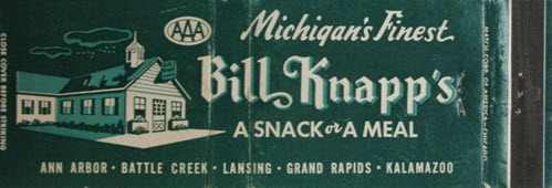 Bill Knapps - Old Matchbook Cover (newer photo)